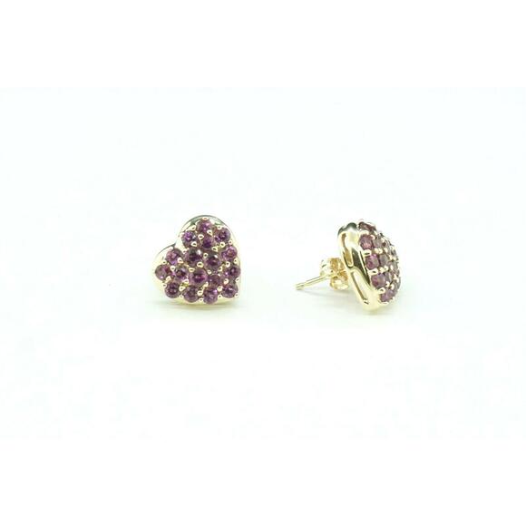Estate Amethyst 14k Yellow Gold Stud Earrings - Discount Fin - Picture 2 of 5